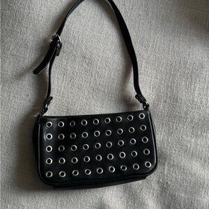 Black Studded Shoulder Bag